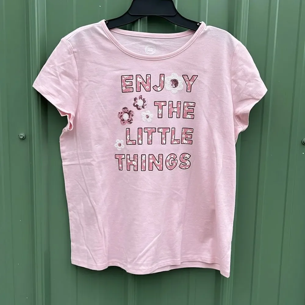 Girls Summer T-Shirt & Denim Shorts 2 Piece Set Size L